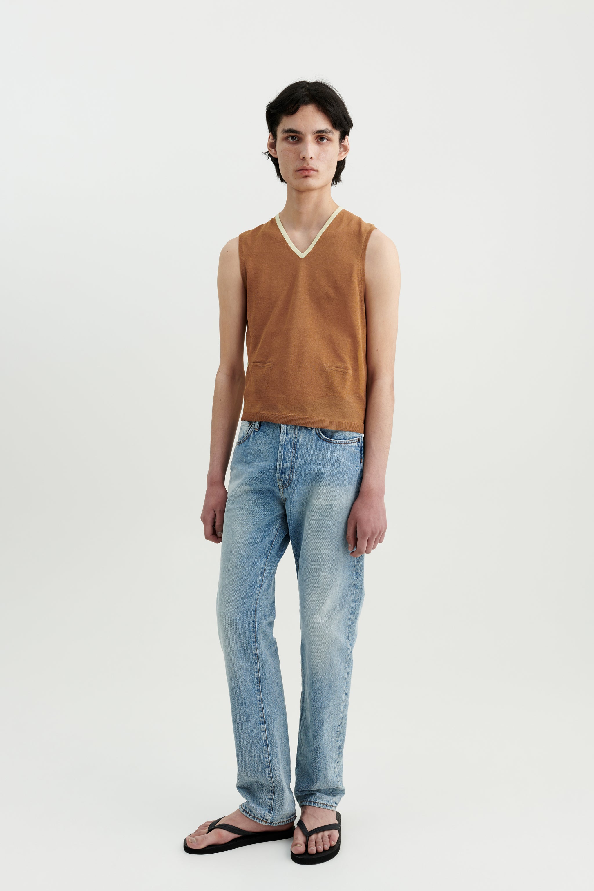 Tan vest hotsell with jeans