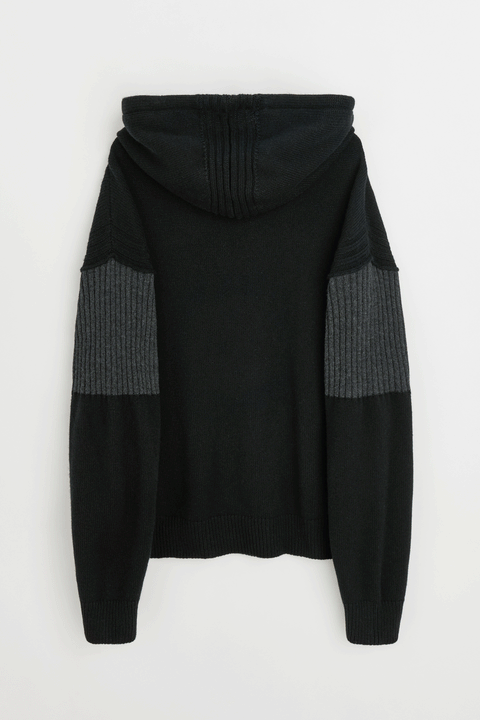 Leif hoodie in Black Tight Stripe